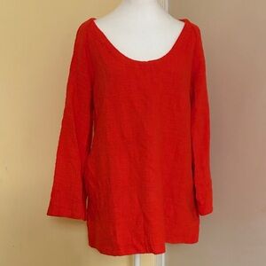 Free People Vibrant Orange Tunic Top Sz Small